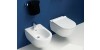 Flaminia Mini App sanitaires suspendues, WC sans rebord, bidet et abattant WC ralenti Slim AP119G+AP219+QKCW09